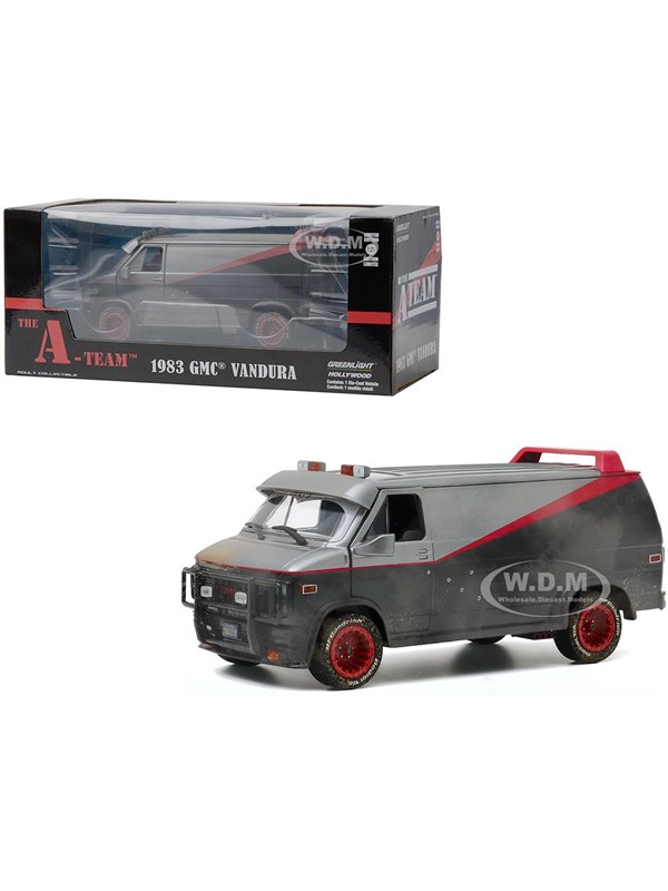 Greenlight 1:24 Scale 1983 TV Series GMC Vandura Van Weathered Version with Bullet Holes the a-Team Diecast Model