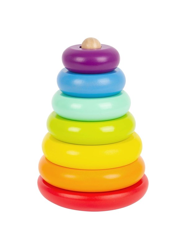 Small Foot - Wooden Stacking Tower Rainbow 7dlg.