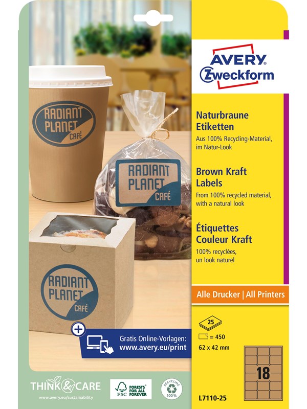 Avery Brown kraft rectangular Product Labels (recycle)