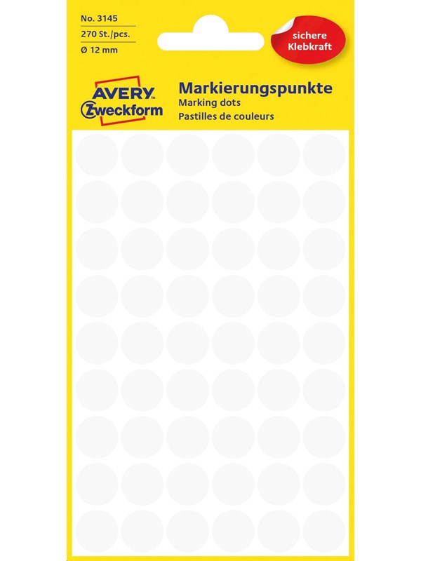 Avery Colour coding dots permanent white