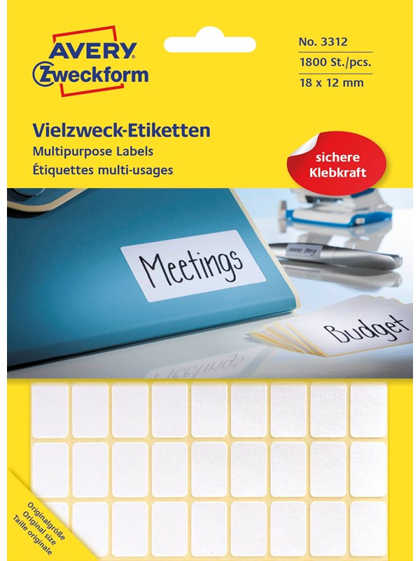 Avery Labels for handwriting permanent white