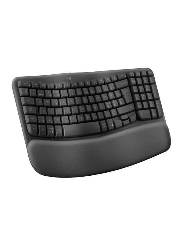 Logitech Wave Keys - Graphite - ND - Ergonominen näppäimistö - Pohjoismainen - Musta