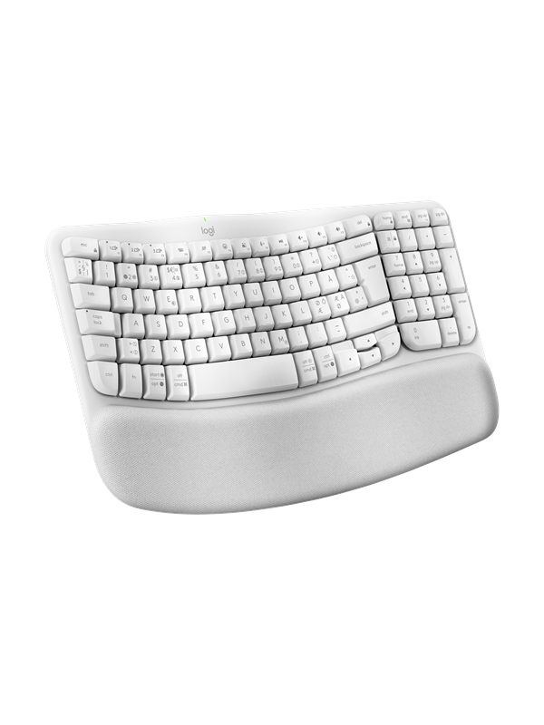 Logitech Wave Keys - Off-White - ND - Ergonominen näppäimistö - Pohjoismainen - Valkoinen