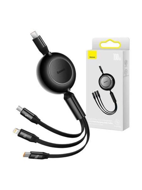Baseus Bright Mirror 4 USB-C 3-in-1 cable for micro USB / USB-C / Lightning 100W / 3.5A 1.1m (Black)