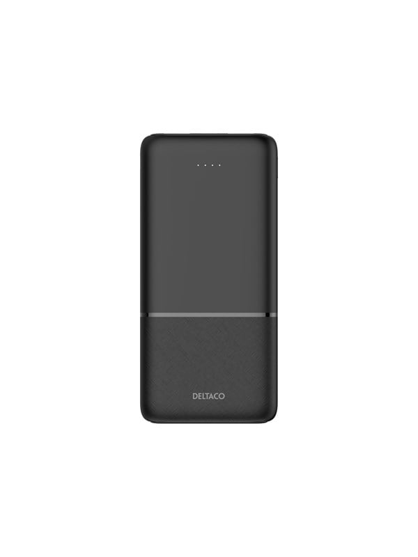 Deltaco PB-C1007 Powerbank | 2x USB-A + 1x USB-C | PD | Black - 10000 mAh