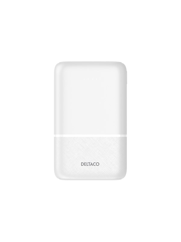 Deltaco PB-C1005 Powerbank | 2x USB-A | 1x USB-C | White - 10000 mAh