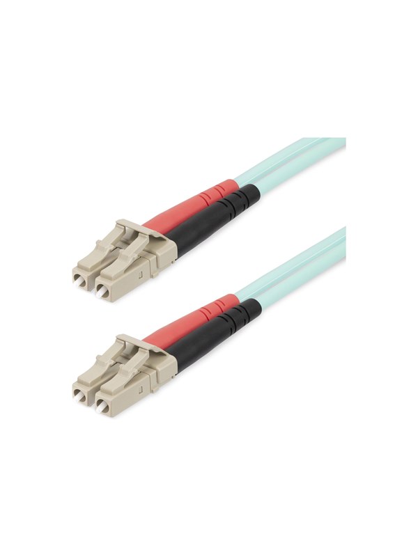 StarTech.com 25m (82ft) LC/UPC to LC/UPC OM4 Multimode Fiber Optic Cable - patch cable - 25 m - aqua - Sininen - 25m