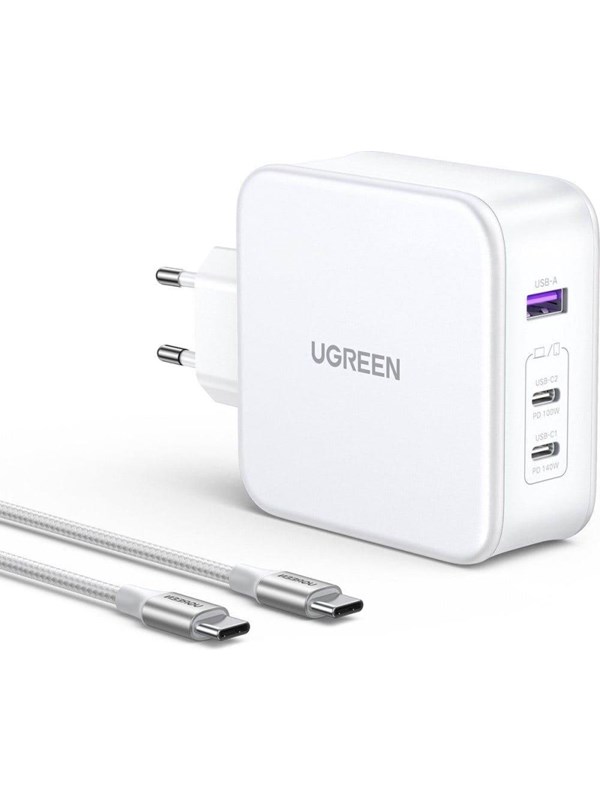 UGREEN Nexode GaN 140W Triple USB Charger - White
