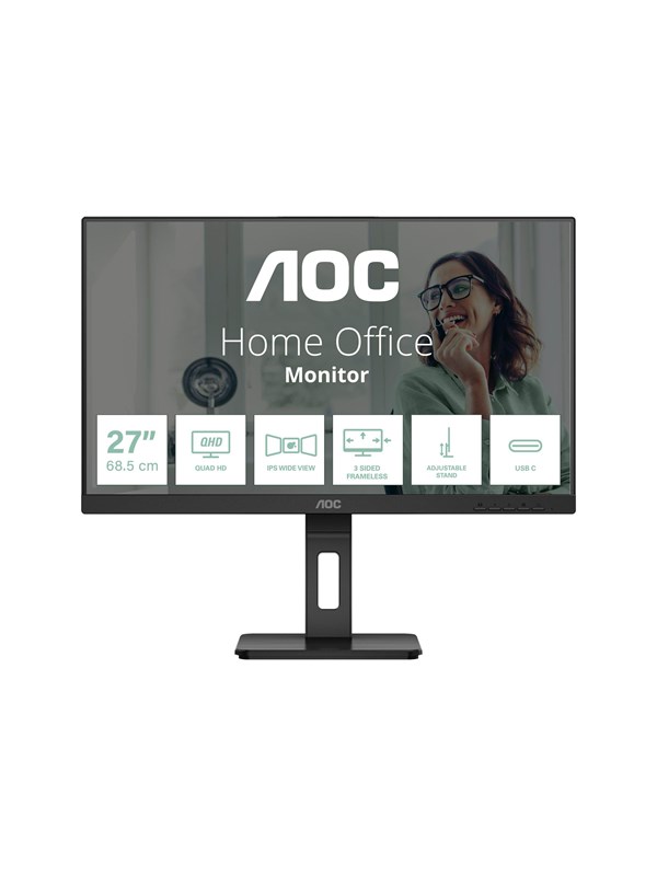27" AOC Q27P3CV - 2560x1440 (QHD) - 75Hz - IPS - 65W USB-C