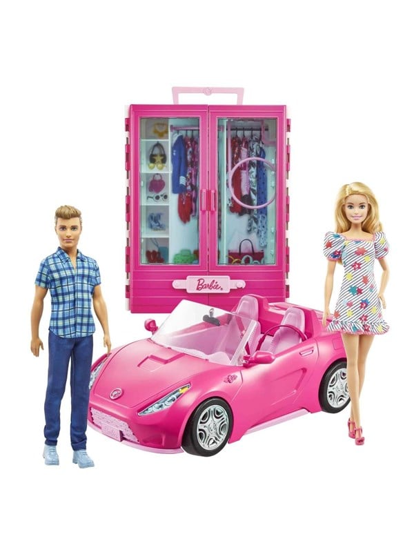 Barbie & Ken Auto ja vaatekaappi lahjasetti Inc