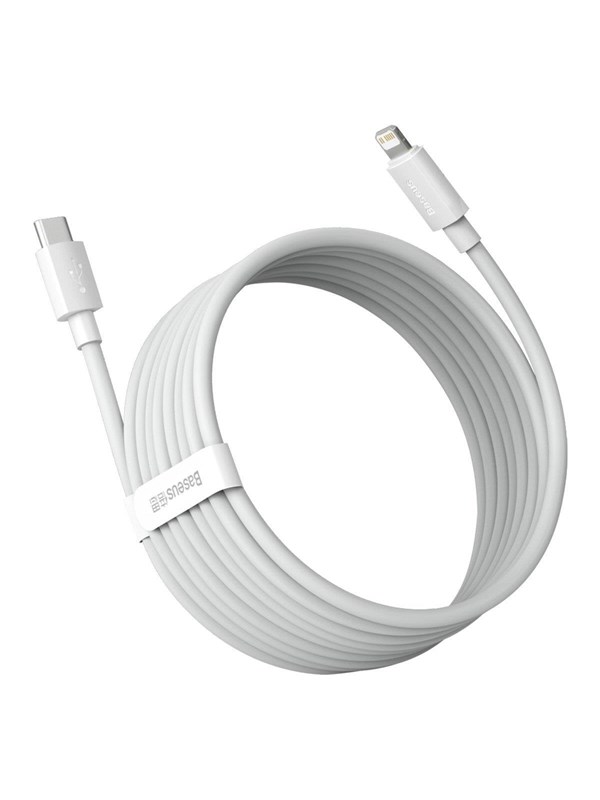 Baseus Simple Wisdom Data Cable Kit USB-C to Lightning PD 20W (2PCS/Set) 1.5m White