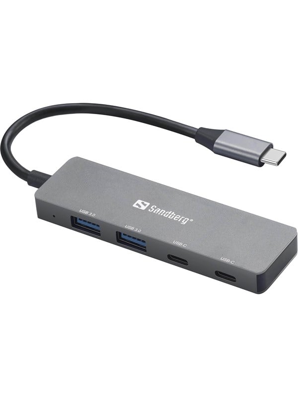 Sandberg 4-port USB Hub USB hub - 4 porttia - USB 3.0 - Harmaa