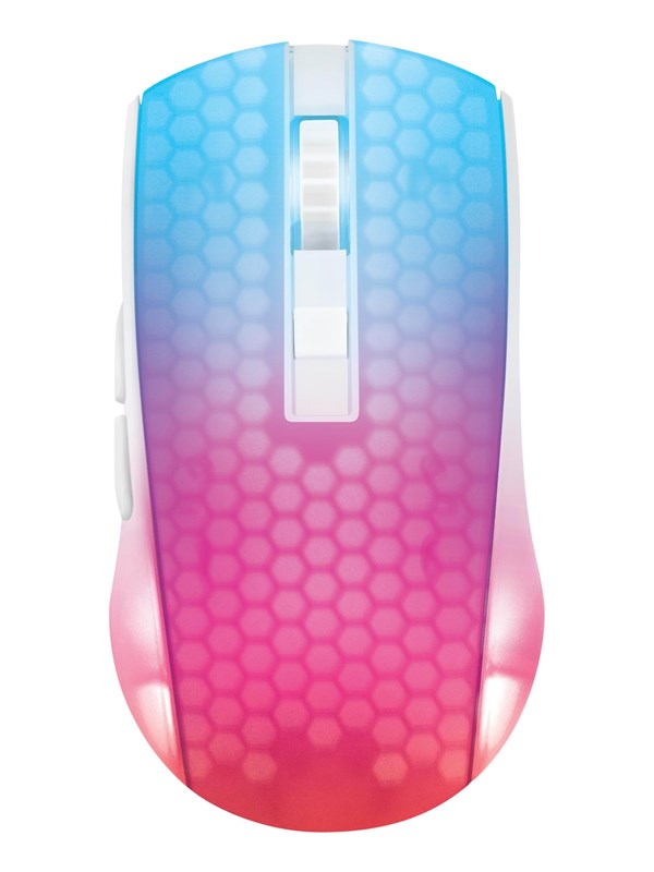 Deltaco GAMING DM320 Transparents RGB Wireless - Pelihiiri - 6 painiketta - Valkoinen
