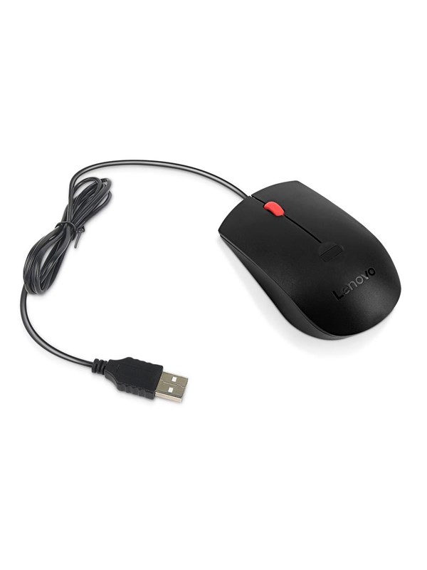 Lenovo - mouse - USB-A - black - Hiiri - Optinen - 3 painiketta - Musta
