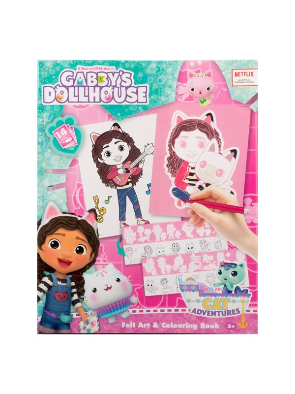 Gabby"'s Dollhouse Felt Art Coloring Book