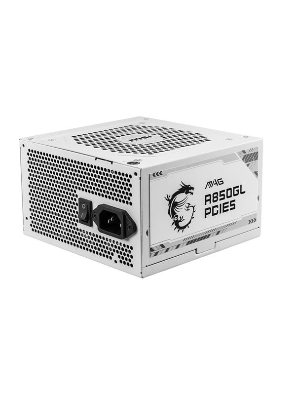 MSI MAG A850GL PCIE5 WHITE Virtalähde - 850 Watt - 120 mm - ATX 3.0 - 80 Plus Kulta sertifioitu