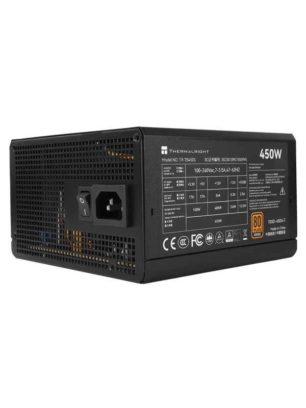 Thermalright TB S - Virtalähde - 450 Watt - 140 mm - ATX 3.0 - 80 Plus Pronssi sertifioitu