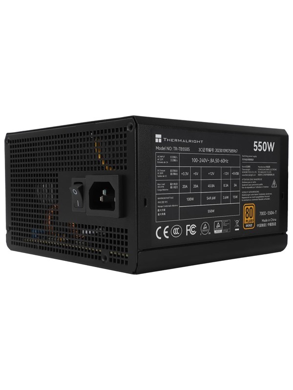 Thermalright TB S - Virtalähde - 550 Watt - 140 mm - ATX 3.0 - 80 Plus Pronssi sertifioitu