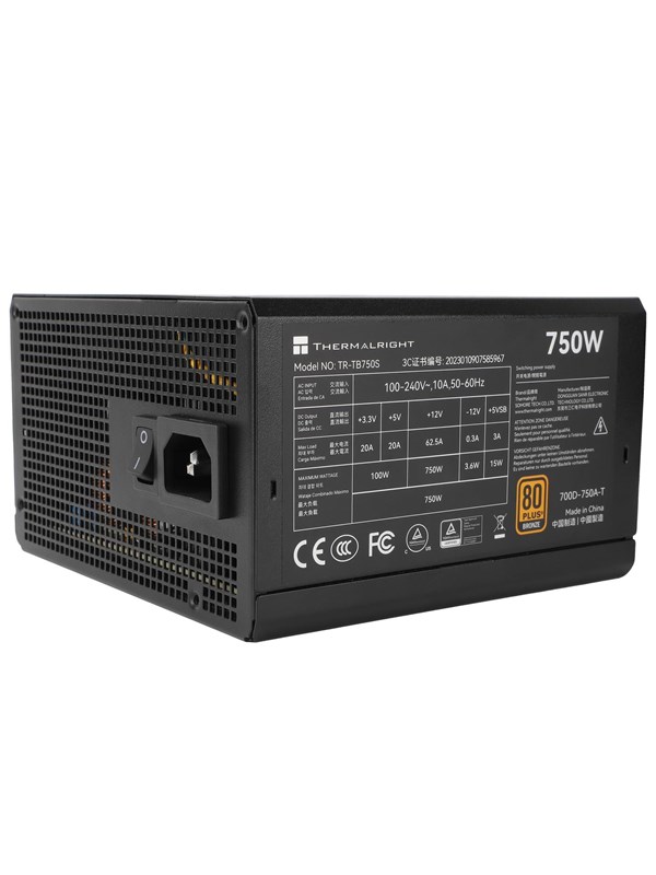 Thermalright TB S - Virtalähde - 750 Watt - 140 mm - ATX 3.0 - 80 Plus Pronssi sertifioitu