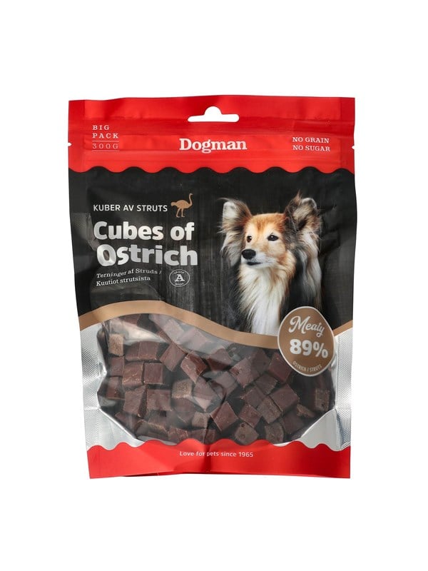 Dogman Meaty Strutsikuutiot Koiranherkut 300g