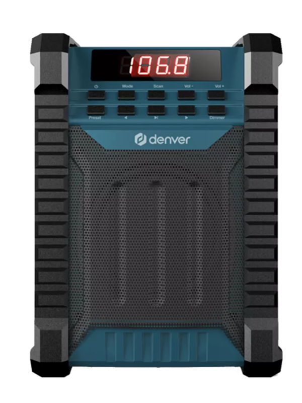 DENVER WRB-60 Workradio - FM & Bluetooth - 10 Watt - FM