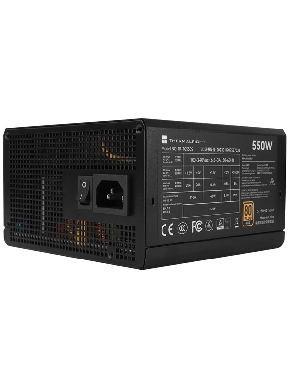Thermalright TG S (Non-Modular) musta - Virtalähde - 550 Watt - 120 mm - ATX 3.0 - 80 Plus Kulta sertifioitu