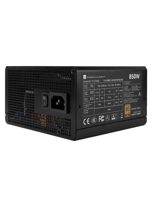 Thermalright TG S (Non-Modular) musta - Virtalähde - 850 Watt - 120 mm - ATX 3.0 - 80 Plus Kulta sertifioitu