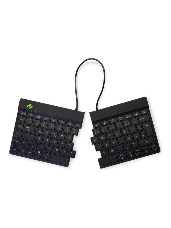 R-Go Tools R-Go Split Break - keyboard - with integrated break indicator - QWERTZ - German - black - Näppäimistö - Saksa - Musta