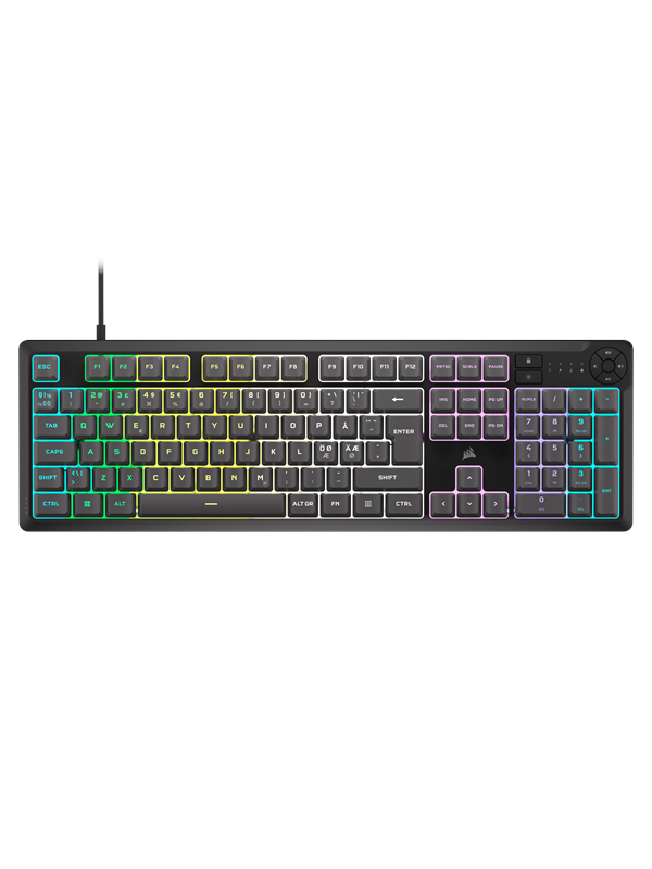 Corsair K55 CORE RGB - Pelinäppäimistö - Pohjoismainen - Harmaa