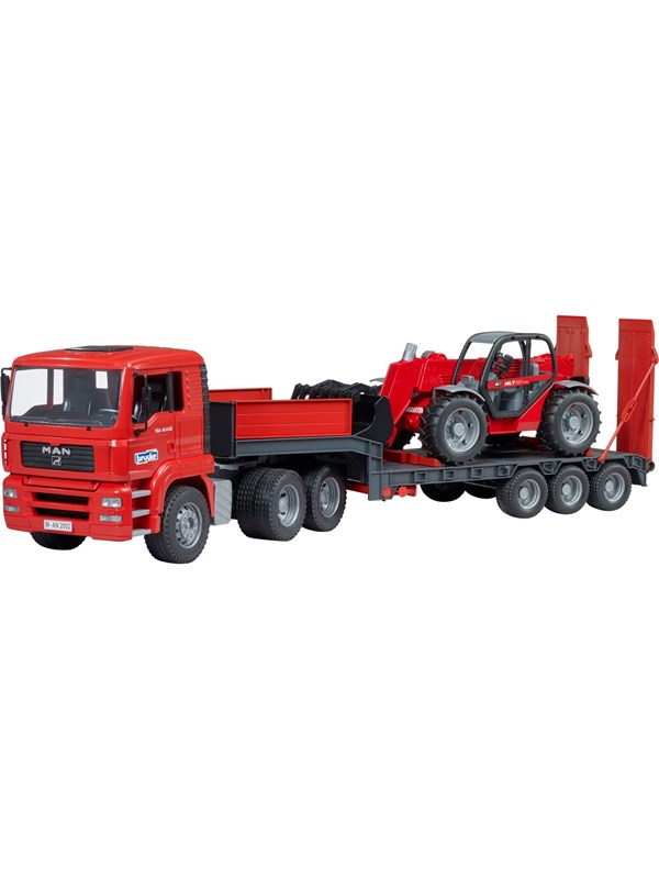 Bruder MAN TGA Low loader truck with Manitou Telescopic