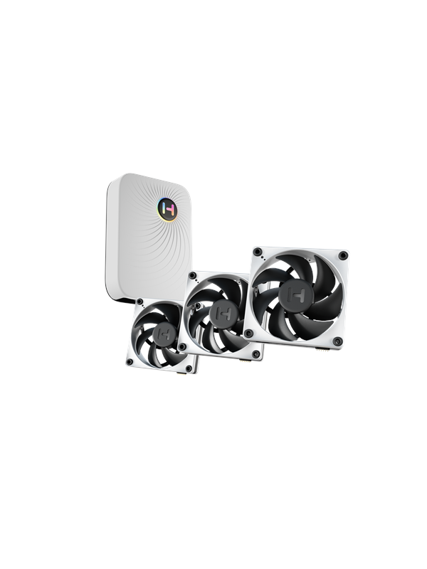 HYTE THICC FP12 Fan 3 Pack - Kotelotuuletin - 120mm - Valkoinen mustilla siivillä - 47 dBA