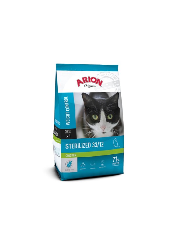 ARION Original Sterilized 33/12 Chicken Dry Cat Food 2kg