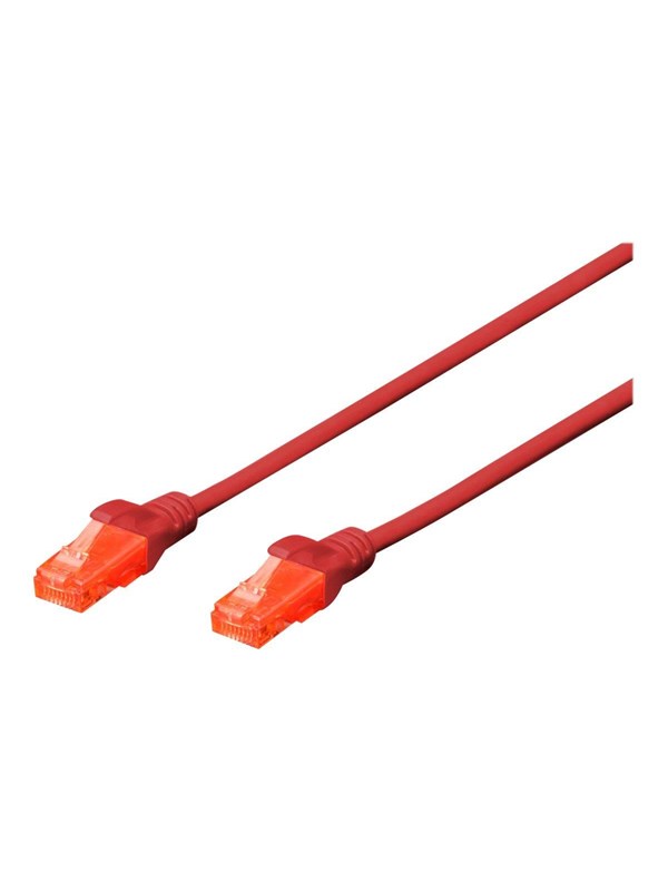 DIGITUS Professional patch cable - 25 cm - red - Punainen - 0.25m