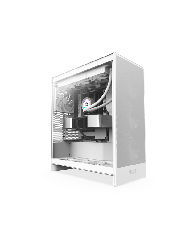 NZXT H7 Flow (2024) - All White - Kotelot - Miditower - Valkoinen