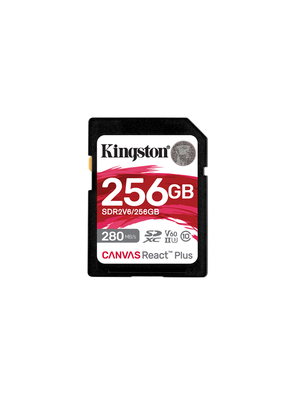 Kingston Canvas React Plus V60 SD - 280MB/s - 256GB