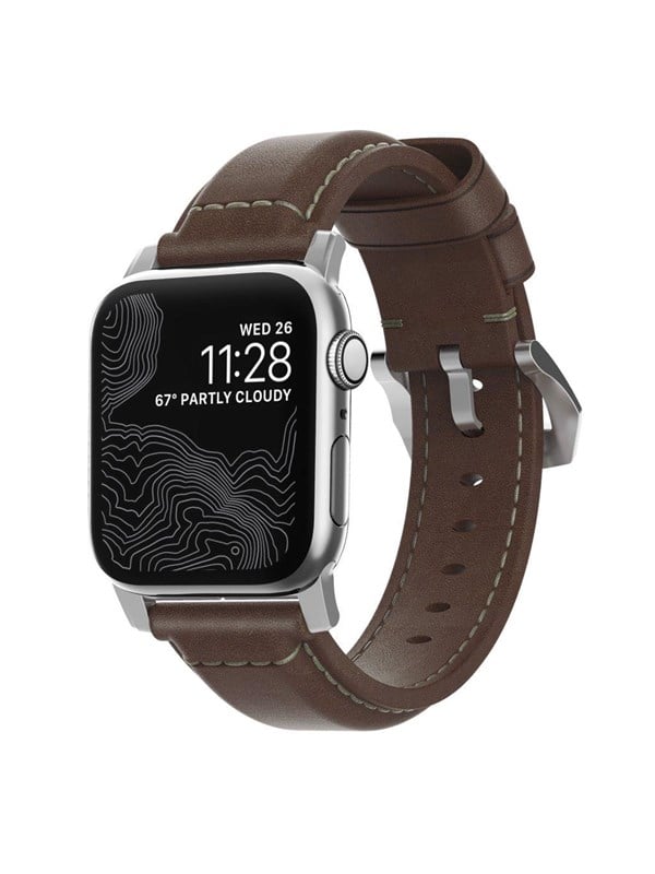 Nomad - Traditional Band - 44mm/42mm | Silver Hardware | Rustic Brown Leather