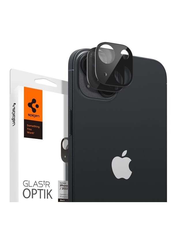 Spigen Glass Optik 2 Pack - black - iPhone 14/iPhone 14 Plus