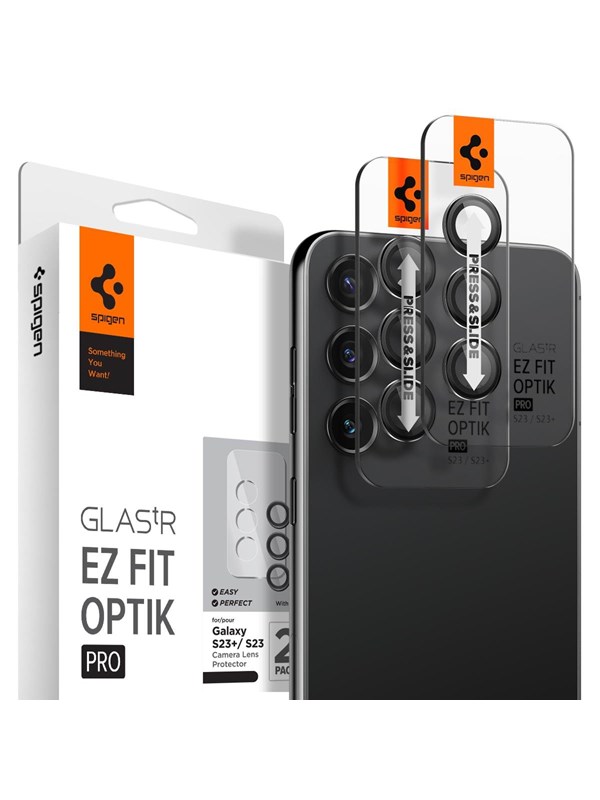 Spigen Glass EZ Fit Optik Pro 2 Pack - black - Samsung Galaxy S23/Galaxy S23+/Galaxy S24