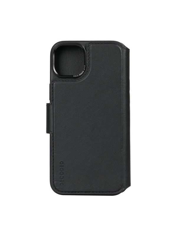 Decoded Leather Detachable Wallet for iPhone 15 Plus Black