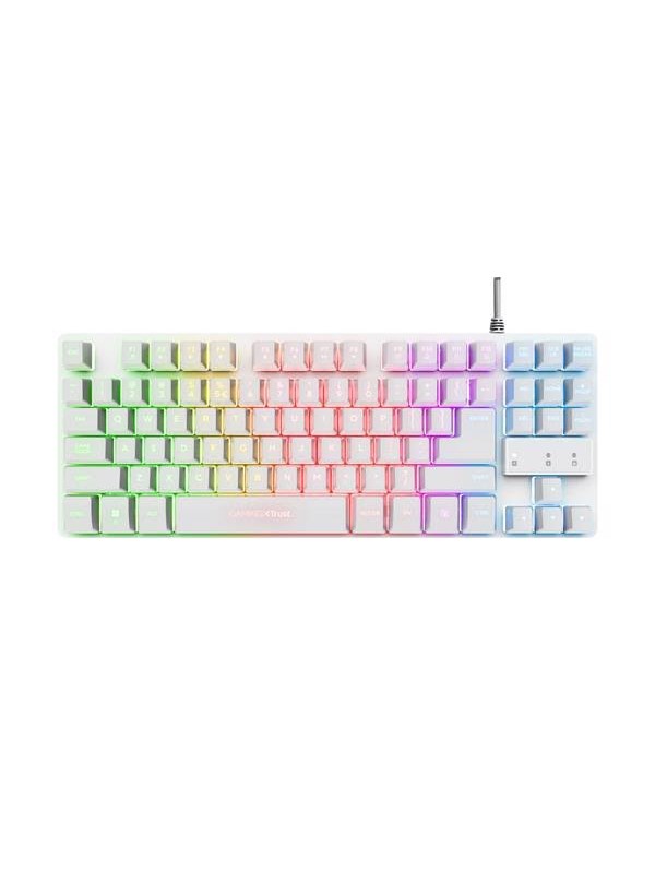 Trust GXT 833W Thado TKL Keyboard white - Pelinäppäimistö - Pohjoismainen - Valkoinen