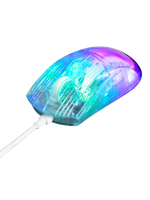 Deltaco GAMING DM330 RGB Transparent Wired - Pelihiiri - 6 painiketta - Läpinäkyvä