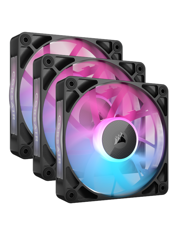 Corsair iCUE LINK RX120 RGB 3-pack - Kotelotuuletin - 120mm - Musta RGB LED valolla - 36 dBA