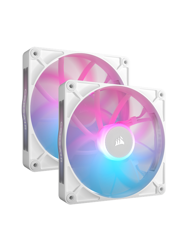 Corsair iCUE LINK RX140 RGB 2-pack - Kotelotuuletin - 140mm - Valkoinen, RGB-valolla - 36 dBA
