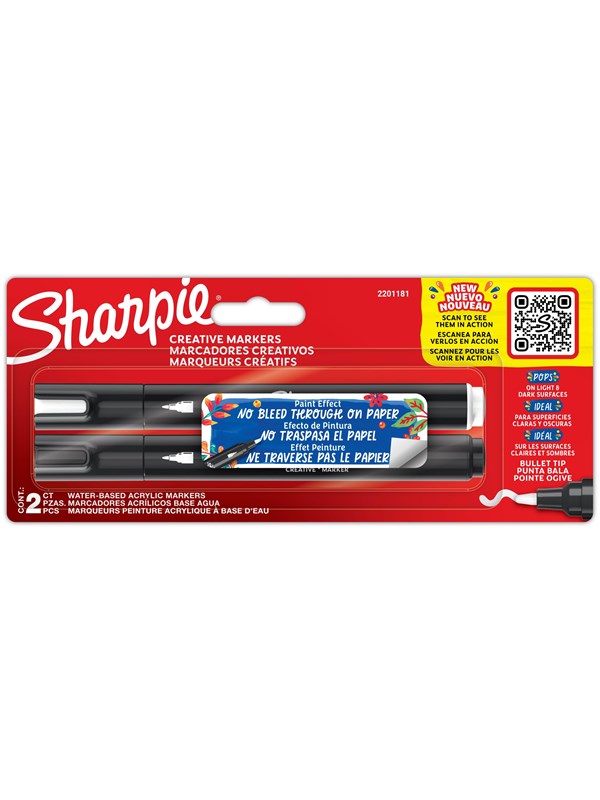 Sharpie Creative Marker Bullet Tip | Musta & Valkoinen | 2 kpl