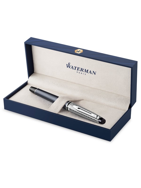 Waterman Expert Deluxe Metallic Stone Grey Rollerball F Black ink