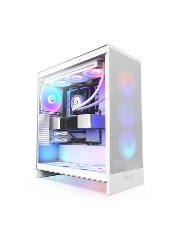 NZXT H7 Flow RGB (2024) - All White - Kotelot - Miditower - Valkoinen