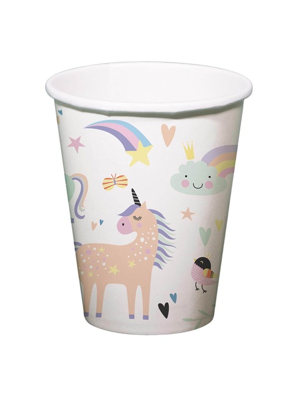 Folat BV Paper Cups Unicorns & Rainbows 250ml 6 pcs.
