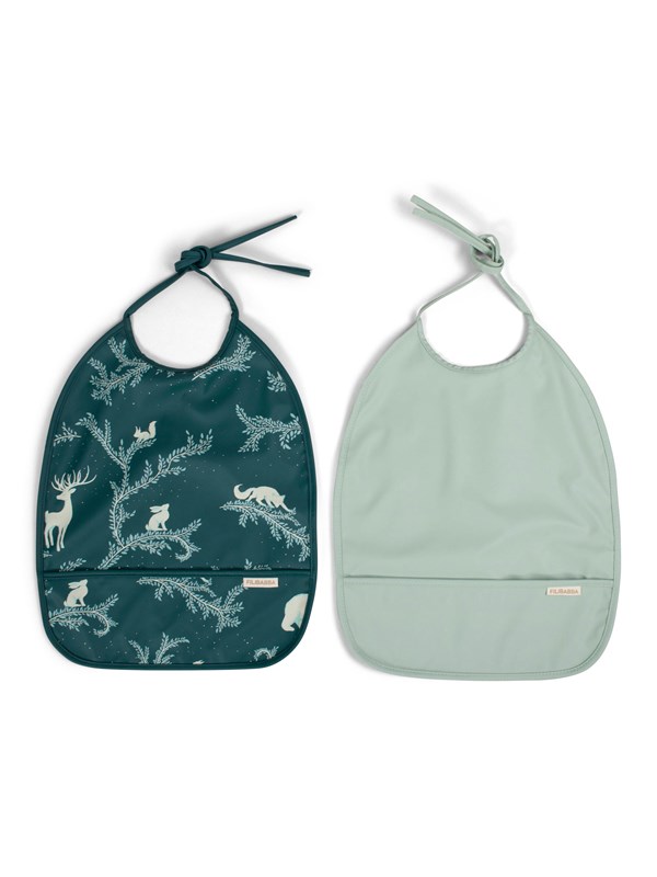 Filibabba Bib with ties 2-pack - Night