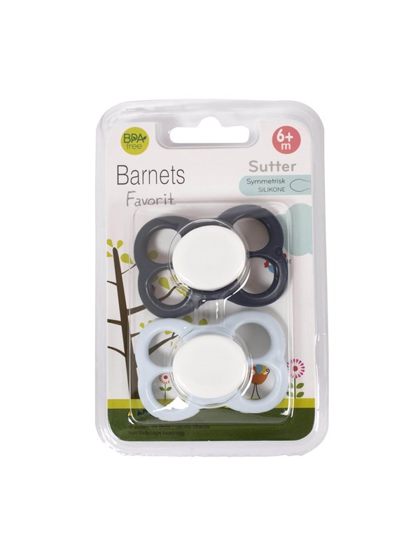 Barnets Favorit Silikonitutti 2-pakkaus 6+ kk - Navy/Vaaleansininen