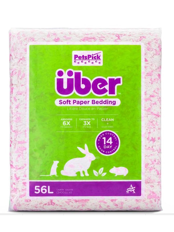 Über Paper Bedding 56 L Pink/White